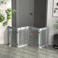 Load image into Gallery viewer, Freestanding Pet Gate 4 Panel Dog Barrier Folding Safety Fence with Support Feet up to 204cm Long 75cm Tall for Doorway Stairs, Grey