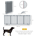 Load image into Gallery viewer, Freestanding Pet Gate 4 Panel Dog Barrier Folding Safety Fence with Support Feet up to 204cm Long 75cm Tall for Doorway Stairs, Grey