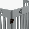 Load image into Gallery viewer, Freestanding Pet Gate 4 Panel Dog Barrier Folding Safety Fence with Support Feet up to 204cm Long 75cm Tall for Doorway Stairs, Grey
