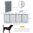 Load image into Gallery viewer, Freestanding Pet Gate 4 Panel Dog Barrier Folding Safety Fence with Support Feet up to 80.25" Long 29.5" Tall for Doorway Stairs Black Light Grey