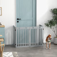 Load image into Gallery viewer, Freestanding Pet Gate 4 Panel Dog Barrier Folding Safety Fence with Support Feet up to 80.25" Long 29.5" Tall for Doorway Stairs Black Light Grey