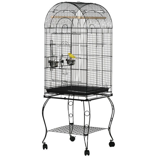 Bird Cage Budgie Cage Large Aviary for Parrot Finch Cockatiel with Stand, Shelf, Top Access