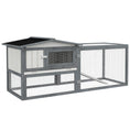 Load image into Gallery viewer, PawHut Rabbit Hutch 2-Story Bunny Cage, Guinea Pig Cage, Small Animal House with Slide Out Tray, for Indoor Outdoor, 61.5" x 23" x 27", White
