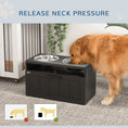 Load image into Gallery viewer, Raised Dog Bowl, Elevated Pet Bowls with Slow Feeder, Two Stainless Steel Bowls, Drawer, for Large & Extra Large Dogs, Black