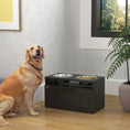 Load image into Gallery viewer, Raised Dog Bowl, Elevated Pet Bowls with Slow Feeder, Two Stainless Steel Bowls, Drawer, for Large & Extra Large Dogs, Black