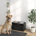 Load image into Gallery viewer, Raised Dog Bowl, Elevated Pet Bowls with Slow Feeder, Two Stainless Steel Bowls, Drawer, for Large & Extra Large Dogs, Black