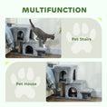 Load image into Gallery viewer, Adjustable Height Cat Stairs, 4-Step Pet Steps with Scratching Posts, Cat Condo, Hanging Ball, Dog Stairs for Sofa and High Bed, for Kittens and Small Dogs, Grey