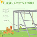Load image into Gallery viewer, Chicken Activity Play with Swing Set, Wooden Chicken Coop Accessory with Multiple Chicken Perches & Hen Ladder for 3-4 Chickens, Grey