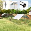 Load image into Gallery viewer, Large Chicken Coop Metal Chicken Run with Waterproof and Anti-UV Cover, Spire Shaped Walk in Fence Cage Hen House for Outdoor and Yard Farm Use, 1" Tube Diameter, 39' x 10' x 6.4'