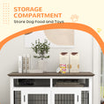 Load image into Gallery viewer, PawHut Dog Crate Furniture Side End Table with Storage, 41" Modern Wooden Dog Kennel Furniture with Double Doors for Small and Medium Dogs, White