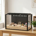 Load image into Gallery viewer, Hamster Cage Steel Frame Chewproof, Large Rat Cage with Openable Top, Deep Burrow, Transparent Small Animal Habitat for Dwarf Syrian Hamster, Gerbil, Rats, 81L x 51W x 53H cm