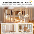 Load image into Gallery viewer, Wooden Dog Gate, 3-Panel Freestanding Pet Gates Indoor with 2 Support Feet and 360° Flexible Hinges, Foldable Dog Barrier for Stairs, Doorways, Bedrooms, 61H cm, Natural