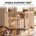 Load image into Gallery viewer, Wooden Dog Gate, 3-Panel Freestanding Pet Gates Indoor with 2 Support Feet and 360° Flexible Hinges, Foldable Dog Barrier for Stairs, Doorways, Bedrooms, 61H cm, Natural