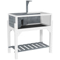 Load image into Gallery viewer, Tortoise Habitat with Storage Shelf, Wooden Tortoise Enclosure with Clear Windows, Lamp Holder, Openable Top, Built-in Tray, Reptile Cage for Indoor Outdoor Use, Gray