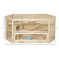 Load image into Gallery viewer, PawHut Wooden Large Hamster Cage Small Animal Exercise Play House 3 Tier with Tray, Seesaws, Water Bottle, Activity Center, Natural
