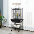 Load image into Gallery viewer, 156cm Bird Cage,Large Parrot Cage with Open Play Top, Perch, Seed Guard, Wheels, Storage Shelf for Budgie, Cockatiel, Conure, Lovebird, Dark Grey