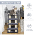 Load image into Gallery viewer, PawHut Cat Tree with 4 Steps for High Beds Couch, Cute Stair Shaped Cat Tree for Indoor Cats or Dogs w/ Sisal Scratching Post, Climbing, Playing, Gray