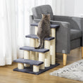 Load image into Gallery viewer, PawHut Cat Tree with 4 Steps for High Beds Couch, Cute Stair Shaped Cat Tree for Indoor Cats or Dogs w/ Sisal Scratching Post, Climbing, Playing, Gray