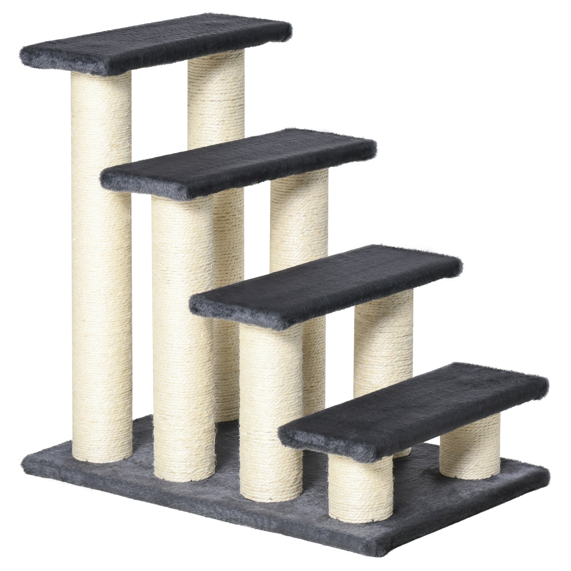 Pawhut 4-Step Stair-Shaped Cat Tree with Sisal Scratching Post for