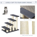 Load image into Gallery viewer, PawHut Cat Tree with 4 Steps for High Beds Couch, Cute Stair Shaped Cat Tree for Indoor Cats or Dogs w/ Sisal Scratching Post, Climbing, Playing, Gray
