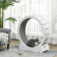 Load image into Gallery viewer, Cat Treadmill, Cat Exercise Wheel, 30 inch Kitten Running Wheel with Brake, Carpeted Runway for Exercise - White