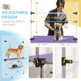 Charger l'image dans la visionneuse de la galerie, 43"L Dog Grooming Table, Pet Foldable Grooming Table with 8"- 32" Adjustable Arm, Two Nooses, Mesh Tray and Rubber Top for Large Medium Small Pets, Purple