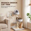 Load image into Gallery viewer, Modern Cat Tree Tower 115 cm Branch Design with Washable Beds, Cat Tower with Sisal Scratching Post, Holds 1 Cat up to 6kg