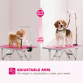 Load image into Gallery viewer, Foldable Dog Grooming Table, 32" Portable Pet Grooming Table with Height Adjustable Arm and Anti-Slip Rubber Top for Small Medium Dogs and Cats, Pink