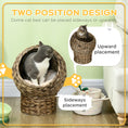 Load image into Gallery viewer, Wicker Cat Bed, Elevated Rattan Kitten Bed with Cushion, Handwoven Cat Egg Chair Kitty House with Stand for Indoor Cats, Grey