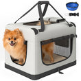 Charger l'image dans la visionneuse de la galerie, Pet Carrier Bag, Soft-Sided Dog Carrier for Small Dogs, Portable Pet Travel Bag with Security Buckle Strap, Mesh Windows, Washable Cushion and Bowl, Light Grey