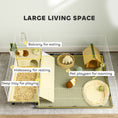 Load image into Gallery viewer, PawHut Small Animal Cage with Removable Pet Playpen, Guinea Pig Cage with Waterproof Pad, Hay Feeder, Water Bottle, Food Dish, Hideaway, Balcony, Soft-Covered Ramp, Wheels, for Guinea Pig, Hedgehog