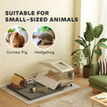 Load image into Gallery viewer, PawHut Small Animal Cage with Removable Pet Playpen, Guinea Pig Cage with Waterproof Pad, Hay Feeder, Water Bottle, Food Dish, Hideaway, Balcony, Soft-Covered Ramp, Wheels, for Guinea Pig, Hedgehog