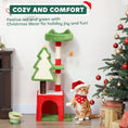 Load image into Gallery viewer, Christmas Cat Tree, 103cm Multilevel Cat Climbing Tower with Scratching Post and Board, Condo, Platform and Toys, Kitty Activity Centre for Indoor Kittens, Green
