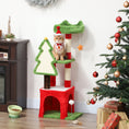 Load image into Gallery viewer, Christmas Cat Tree, 103cm Multilevel Cat Climbing Tower with Scratching Post and Board, Condo, Platform and Toys, Kitty Activity Centre for Indoor Kittens, Green