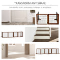 Load image into Gallery viewer, Wooden Pet Gate, Dog Safety Barrier, Freestanding Foldable Fence, w/ 6 Panels, 2 Support Feet, for House Doorway Stairs, Small & Medium Dogs, Coffee