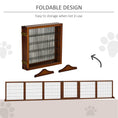 Load image into Gallery viewer, Wooden Pet Gate, Dog Safety Barrier, Freestanding Foldable Fence, w/ 6 Panels, 2 Support Feet, for House Doorway Stairs, Small & Medium Dogs, Coffee