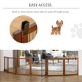 Load image into Gallery viewer, Wooden Pet Gate, Dog Safety Barrier, Freestanding Foldable Fence, w/ 6 Panels, 2 Support Feet, for House Doorway Stairs, Small & Medium Dogs, Coffee