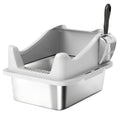 Load image into Gallery viewer, Cat Litter Box Stainless Steel, High Sided with Metal Litter Scoop, Never Absorbs Odors, Anti Leakage & Easy to Clean, 17" x 13" x 10", Grey