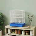Load image into Gallery viewer, Bird Cage with Perches, Food Bowls, Swing, Parrot Cage for Budgie, Parakeet, Small Bird, 46.5 x 36 x 59cm, Blue