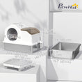 Load image into Gallery viewer, Stainless Steel Cat Litter Box with Removable Lid, Extra Large Enclosed Litter Box with High Sided, Mats, Scoop, Odor Free, Non-Sticky, Anti-Leakage, Easy Clean, for Big Cat