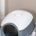 Load image into Gallery viewer, PawHut Cat Litter Box with Lid, Covered Litter Box w/ High Sides, Air Freshener, Large Two-Way Entrance Kitty Litter Box, Foldable, Easy Clean, White, and Gray
