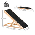 Load image into Gallery viewer, Dog Ramp for Bed Couch, Foldable Wooden Pet Ramp Height Adjustable 4 Levels, for Cats Large Dogs with Non Slip Carpeted Surface, Natural