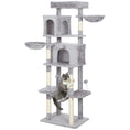 Load image into Gallery viewer, Cat Tree, 69" Cat Tower for Indoor Kittens, Multi-Level Tower with 2 Condos, Scratching Posts, 2 Hammocks, Perches, Pompoms for Multiple Kitties, Light Grey