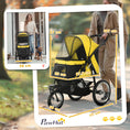 Load image into Gallery viewer, Dog Pram Dog Stroller Jogger Foldable Pet Pushchair for Medium, Small Dogs, w/ Rubber Wheels, Washable Cushion - Yellow