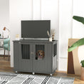 Load image into Gallery viewer, Dog Crate Furniture End Table, Pet Kennel for Medium Large Dogs with Magnetic Door Indoor Animal Cage, Grey, 95 x 55 x 75 cm