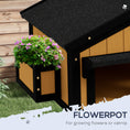 Load image into Gallery viewer, Wooden Outdoor Cat House with Flower Pot, Windows, Multiple Entrances, Water-Resistant Roof - Yellow