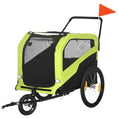 Load image into Gallery viewer, Dog Bike Trailer, 2 in 1 Dog Stroller for Large Dogs with Hitch, Quick-release 20" Wheels, Pet Bicycle Cart Trolley Carrier for Travel, Green