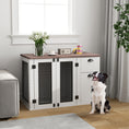 Load image into Gallery viewer, PawHut Dog Crate Furniture, 44" Dog Kennel Furniture End Table with Double Door, Storage, Drawer, Indoor Furniture Style Dog Cage for Medium Dogs, White