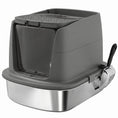 Load image into Gallery viewer, Stainless Steel Litter Box with Lid, Large Hooded Cat Litter Tray with Flip Cover, Metal Scoop, Deodoriser Bag, Non-Sticky, Odour Control and Easy Clean, Dark Grey