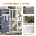 Load image into Gallery viewer, Wooden Catio, 4-Tier Catio Cat Outdoor Enclosure with All-Weather Sun Roof, Spacious Resting Rooms, 3 Platforms, Window for Multiple Cats Outdoor Indoor, Grey